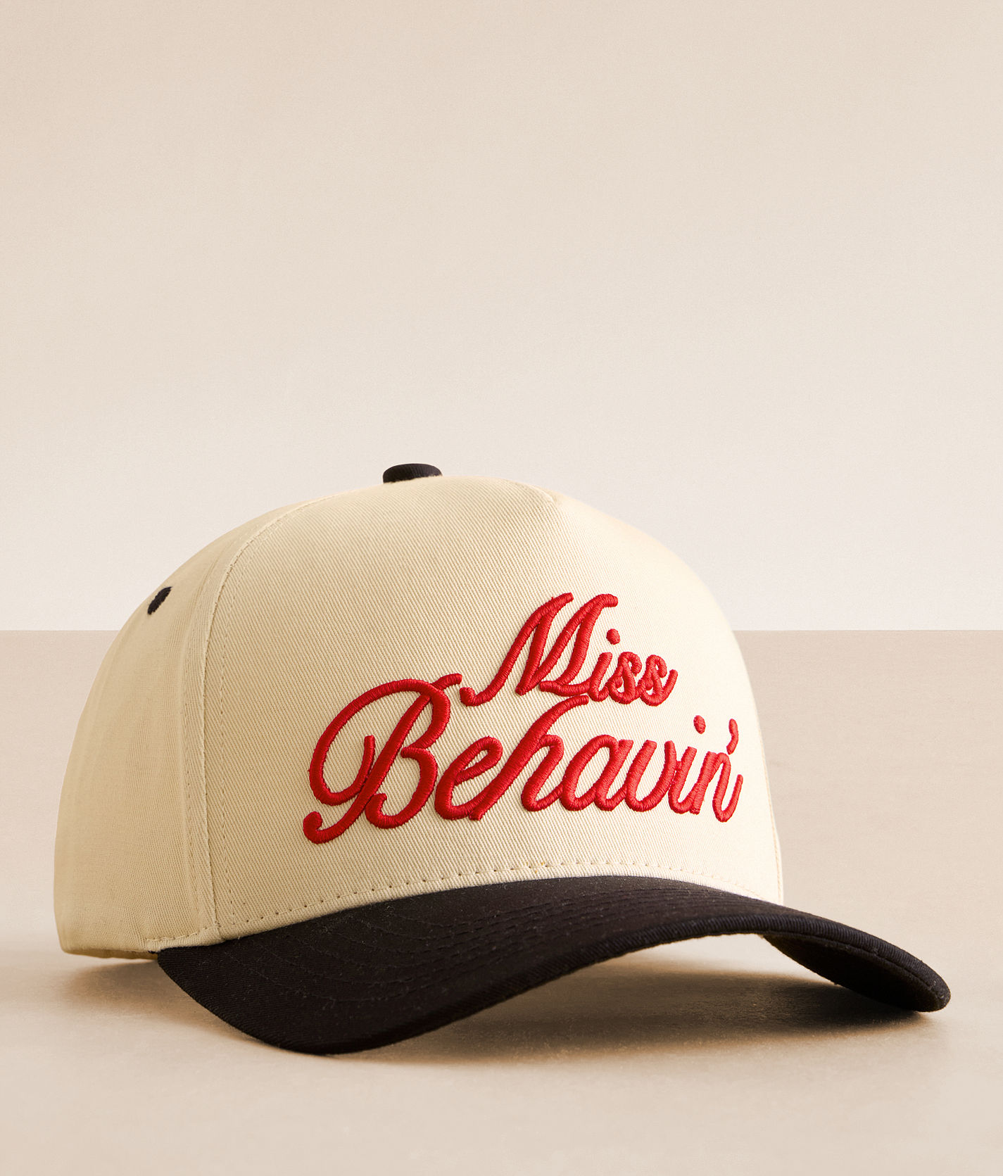 CC Boutique Cream and Black \'Miss Behavin\'\' Hat with Red Embroidery Miss Behavin - Etsy main image 4