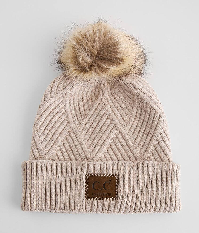 Image of C.C® Textured Knit Pom Beanie