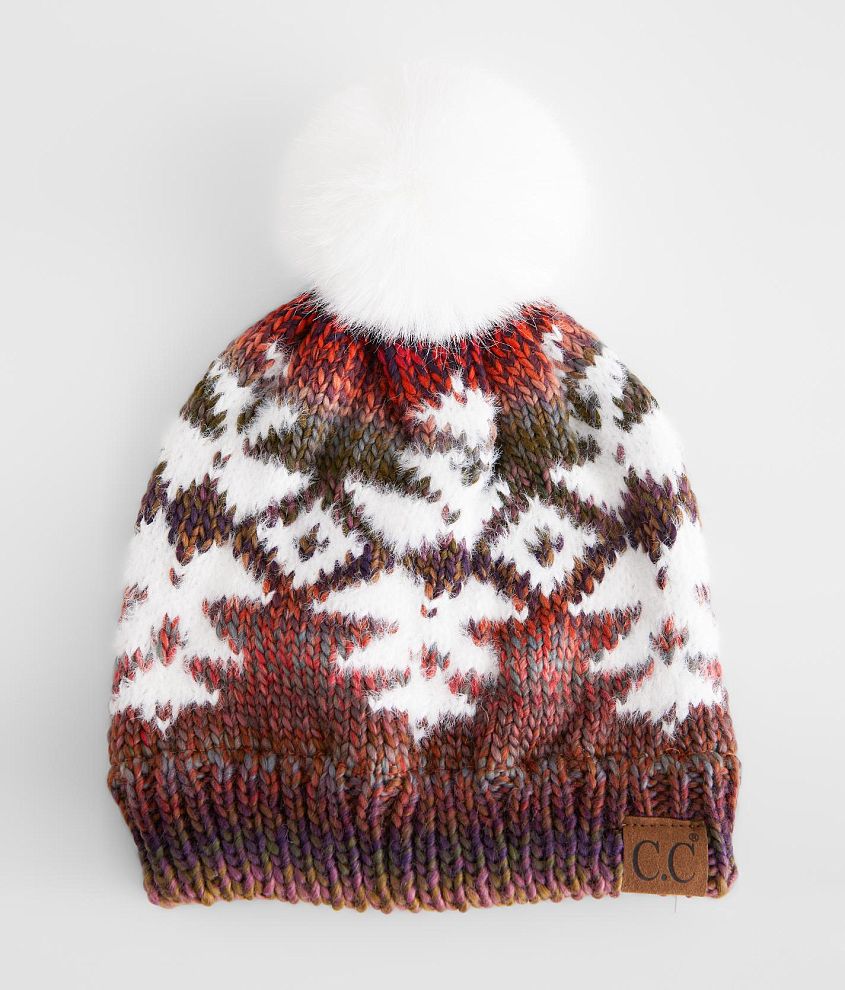 C.C&#174; Faux Fur Pom Beanie front view