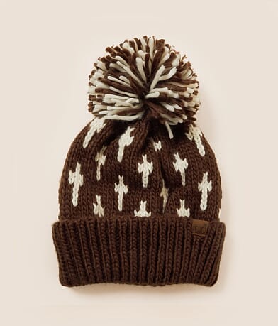 C.C® Fringe Pom Beanie front view