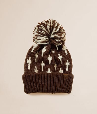 C.C® Fringe Pom Beanie front view