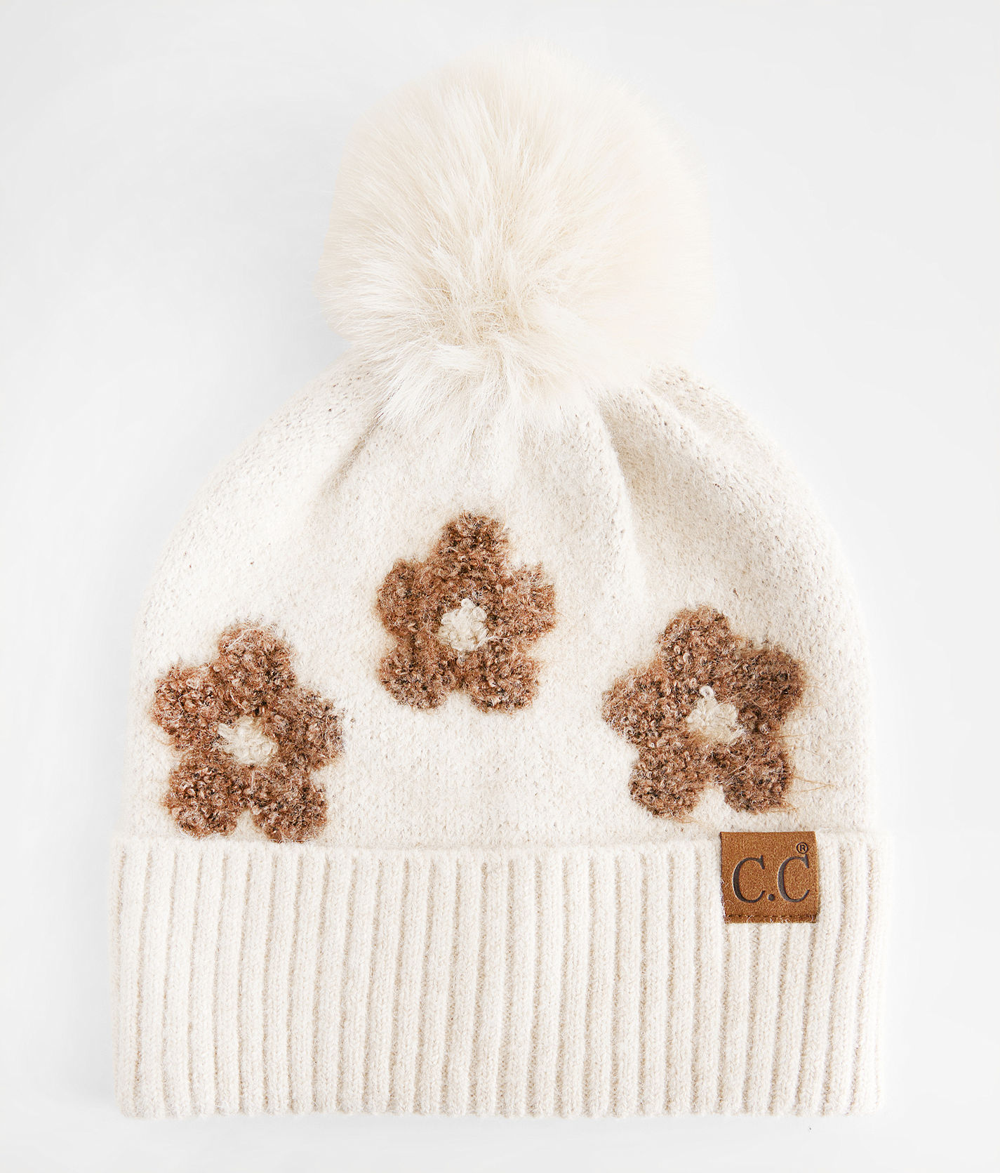 Petalum Bonnet Femme Hiver Chapeau Tricoté Velours Décoration Florale  Beanie Hats Beige : : Mode