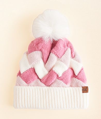 C.C® Woven Pom Beanie front view