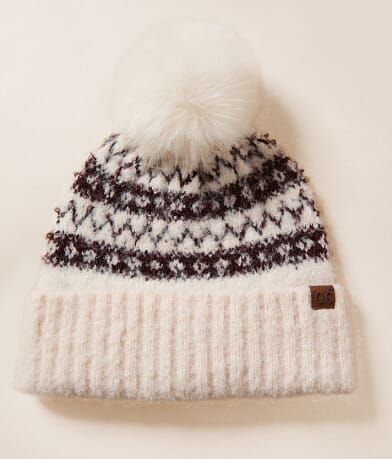 C.C® Ribbed Trim Beanie front view