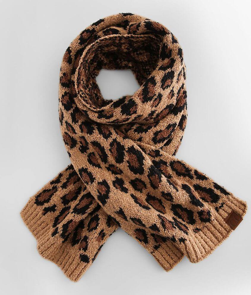Image of C.C® Jacquard Leopard Print Scarf