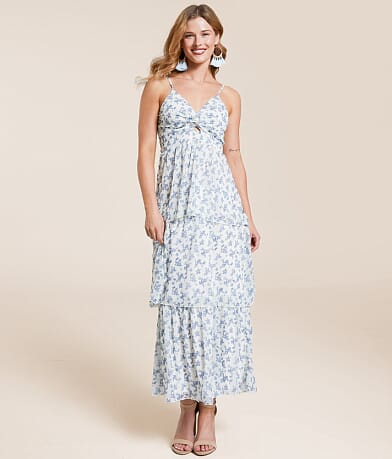 Ditsy Floral Tiered Midi Dress thumbnail 2