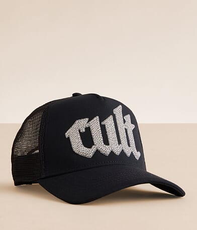 Cult of Individuality Crystal Cut Script Trucker Hat front view