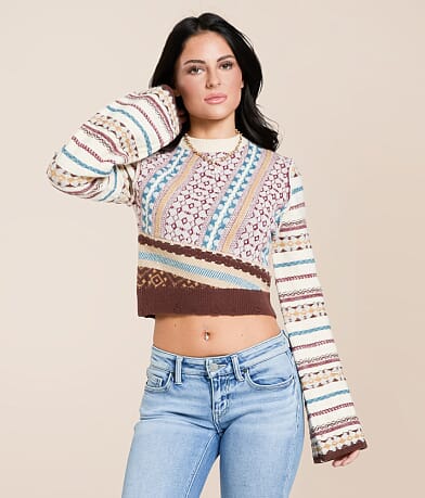 Gilded Intent Pieced Sweater front view