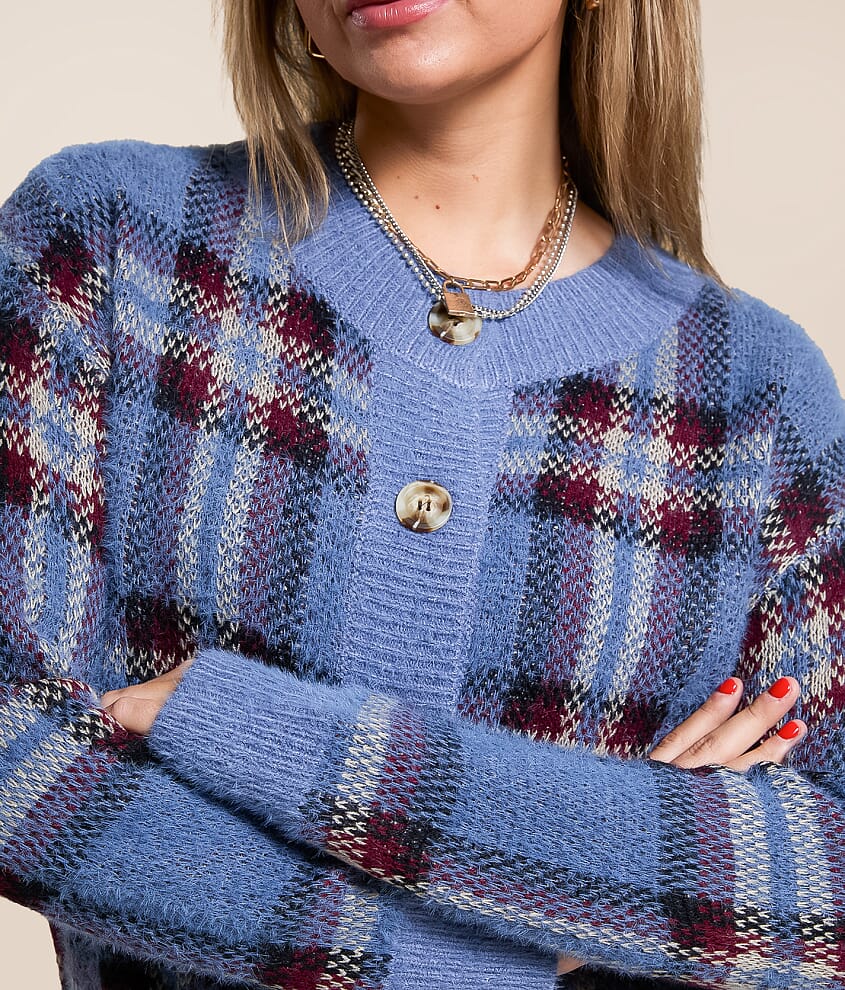 Plaid Cardigan Sweater