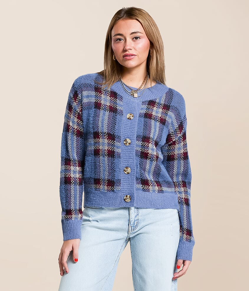 Plaid Cardigan Sweater