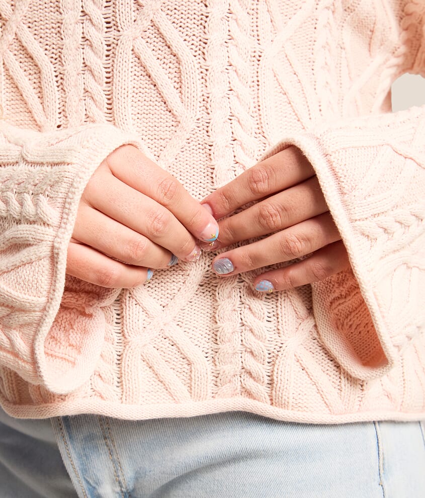 Washed Cable Knit Sweater - thumbnail 5