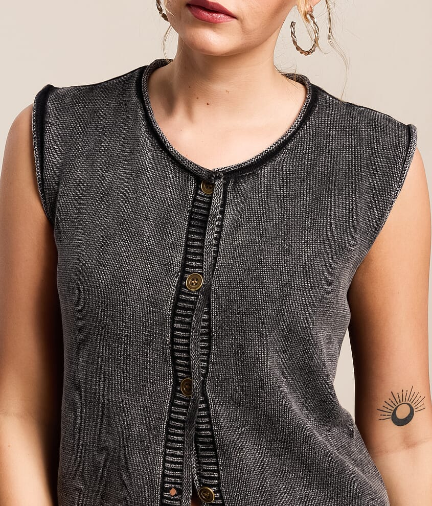 Washed Sweater Vest - thumbnail 4