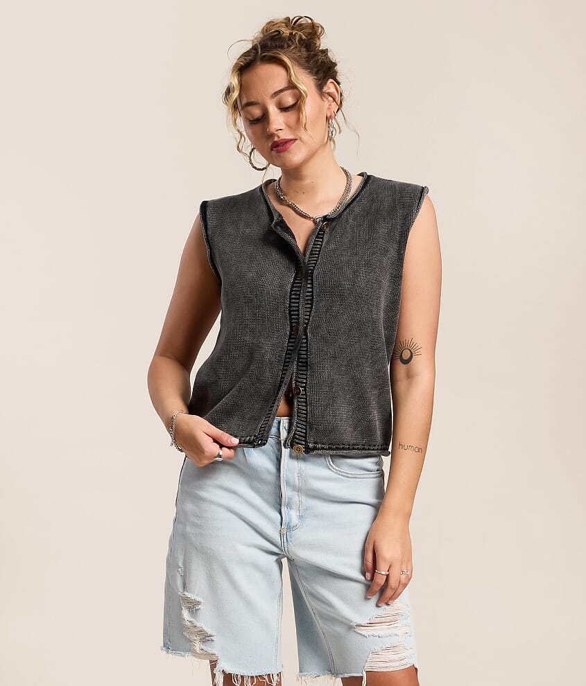 Washed Sweater Vest - thumbnail 2