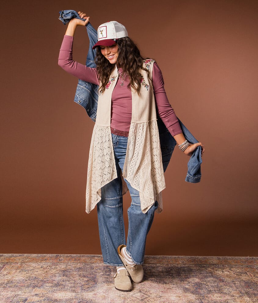 Floral Embroidered Flyaway Vest - thumbnail 6