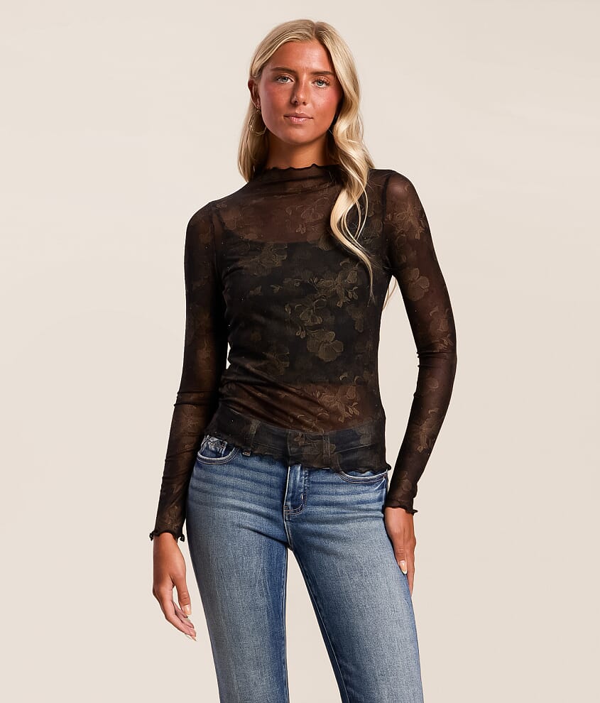 Floral Mesh Top