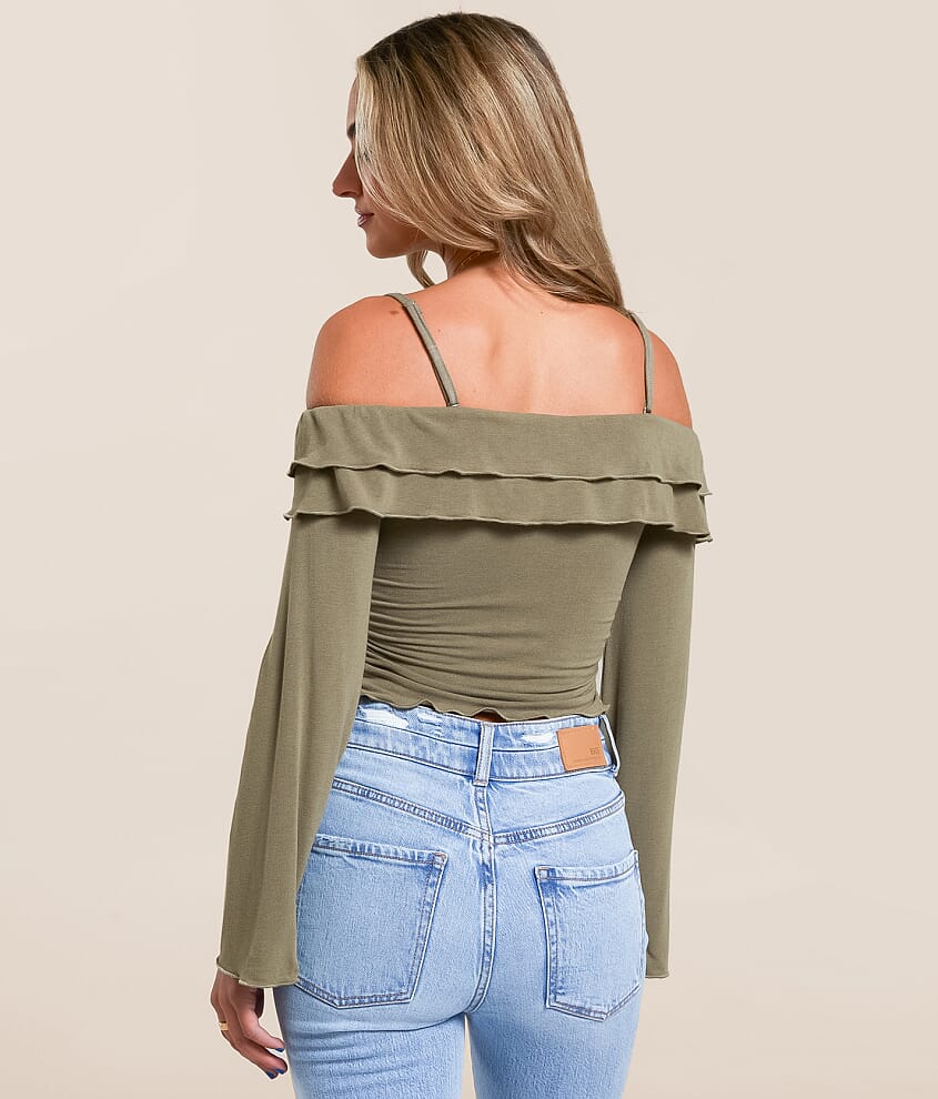 Cold Shoulder Ruffle Top - thumbnail 3
