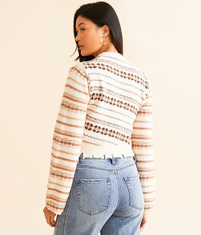 Gilded Intent Destructed Mixed Print Sweater BACK
