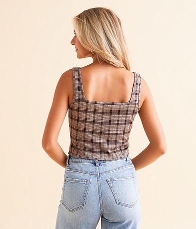 Chembery Plaid Corset Tank Top back view