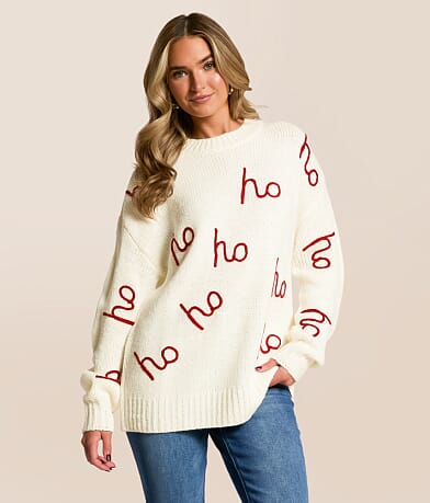 Willow & Root Ho Ho Ho Sweater front view