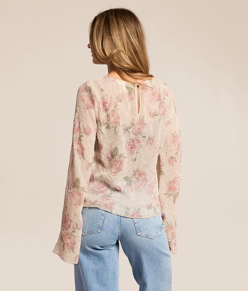 Textured Floral Chiffon Top