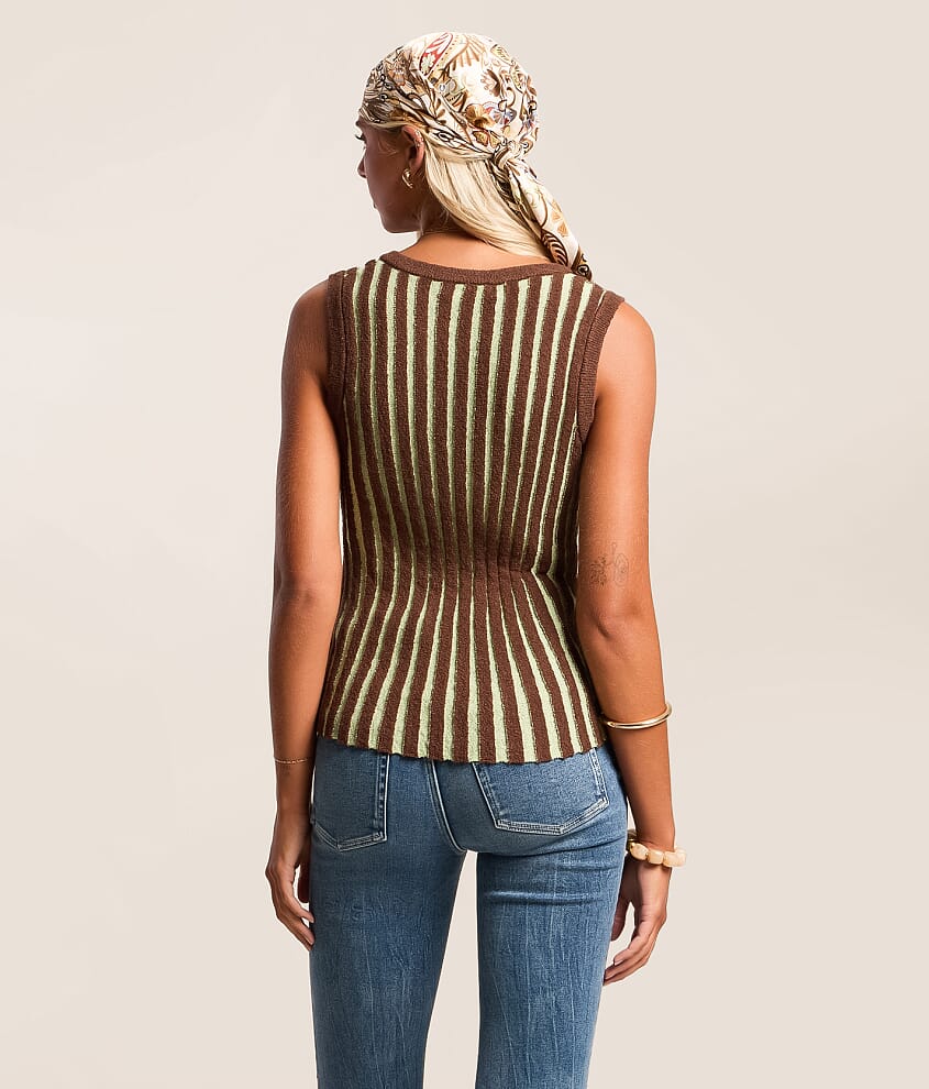 Wide Rib Split Front Tank Top