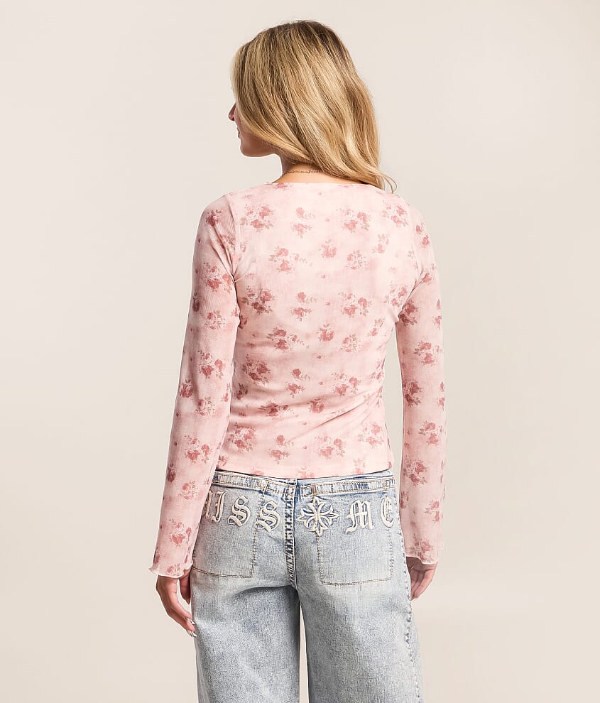 Floral Mesh Top