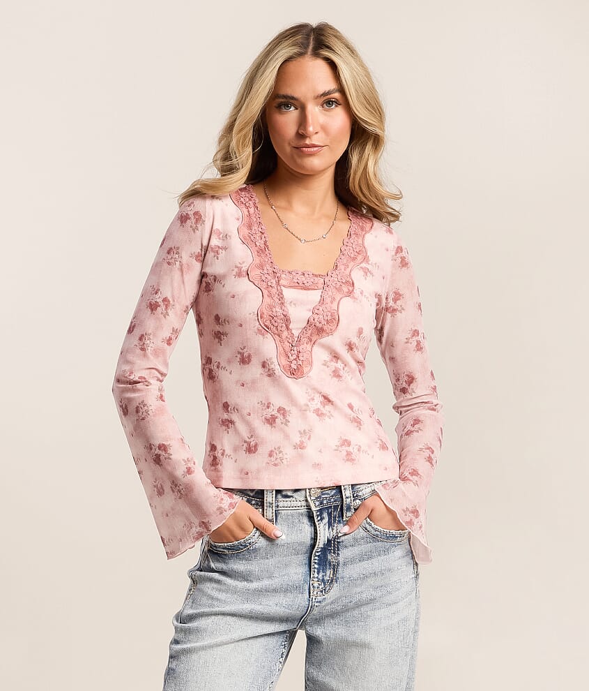 Floral Mesh Top