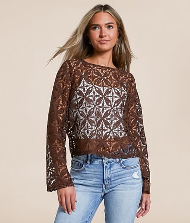 Willow & Root Crochet Sweater front view
