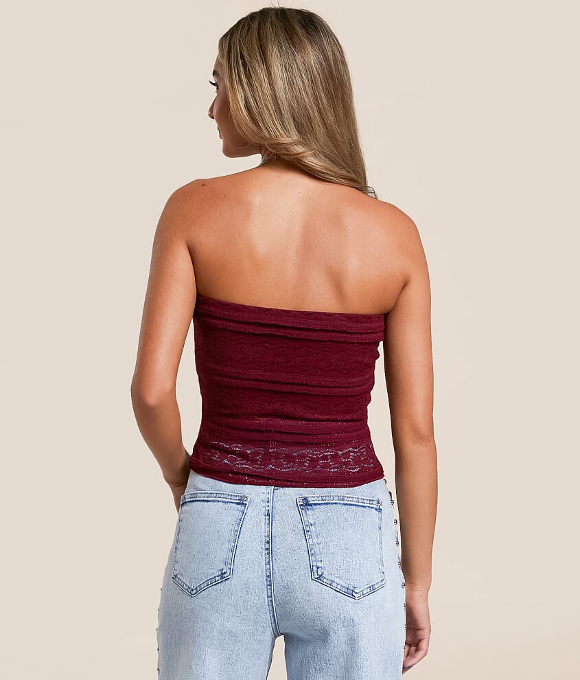 Tiered Lace Tube Top