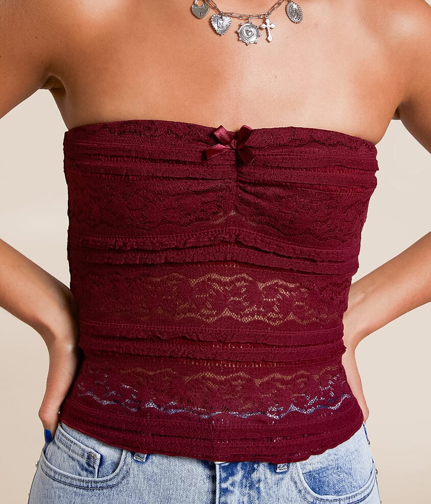 Tiered Lace Tube Top