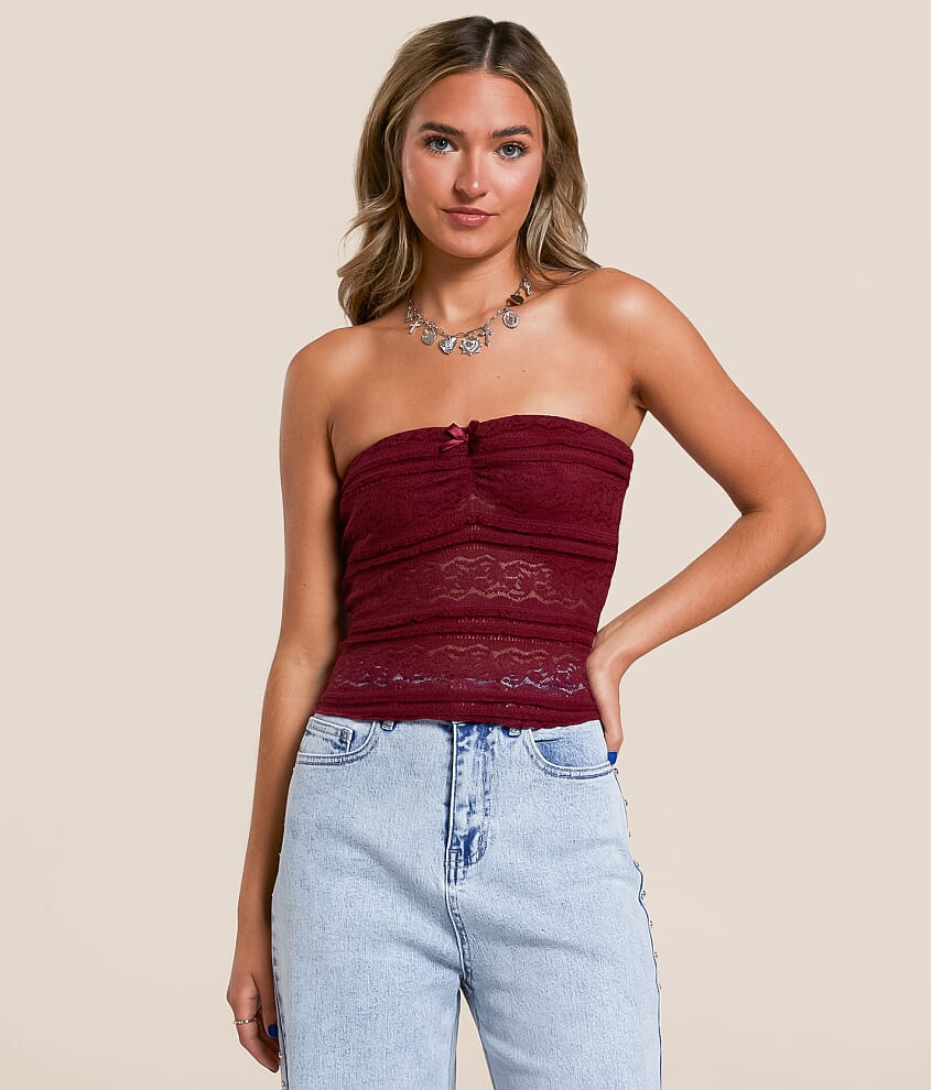 Tiered Lace Tube Top