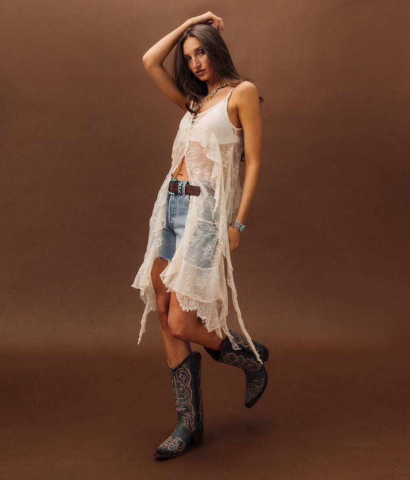 Eyelash Lace Fringe Tank Top