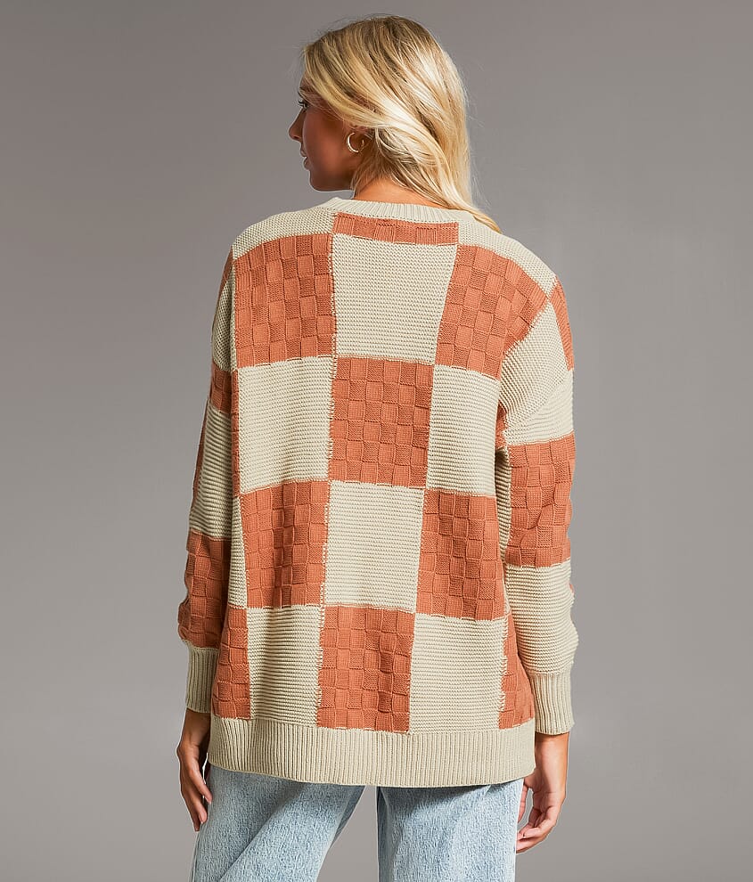 Checkered Knit Sweater - thumbnail 3
