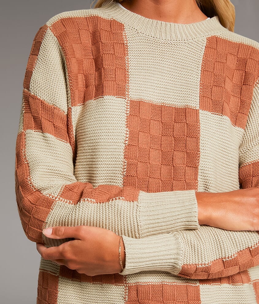 Checkered Knit Sweater - thumbnail 4