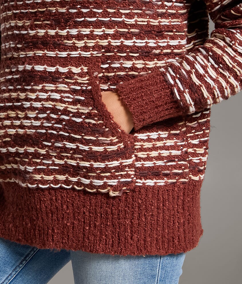 Mixed Stitch Hooded Sweater