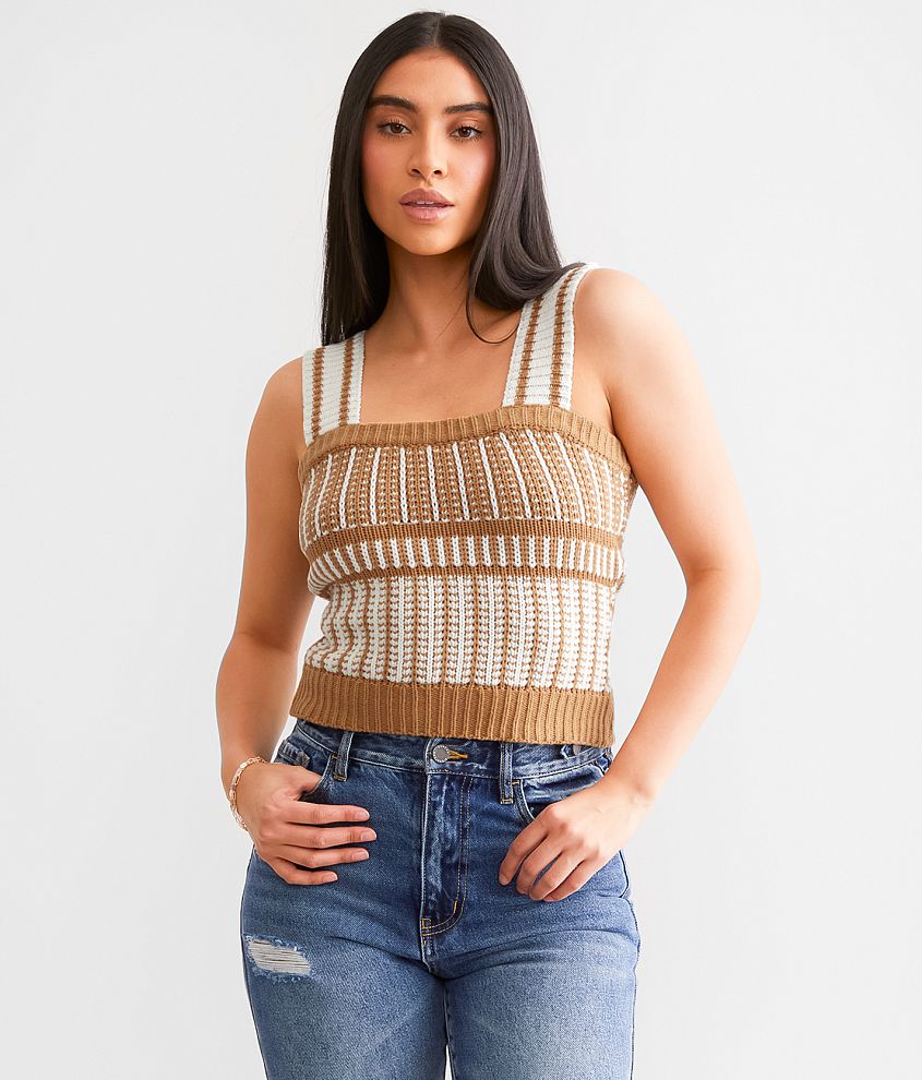 Daytrip Striped Sweater Tank Top