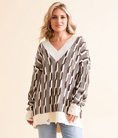 Gilded Intent Oversized Cable Tunic Sweater FULL_RIGHT_SIDE