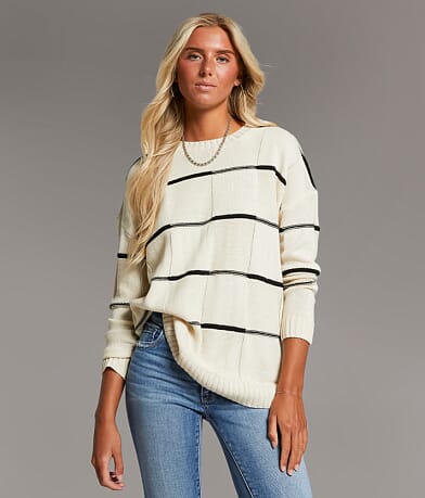 BKE Striped Sweater front view