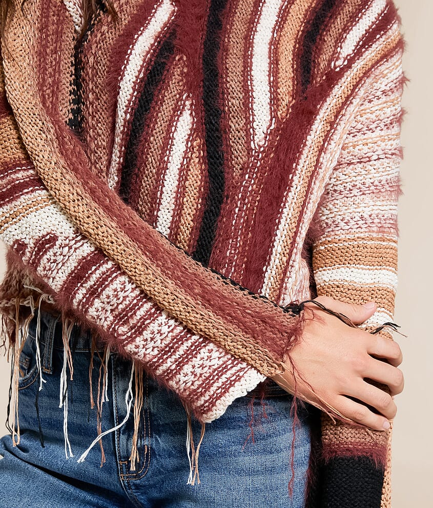 Mixed Stripe Eyelash Fringe Sweater - thumbnail 4