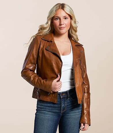 Mauritius Faylor Leather Asymmetrical Jacket front view