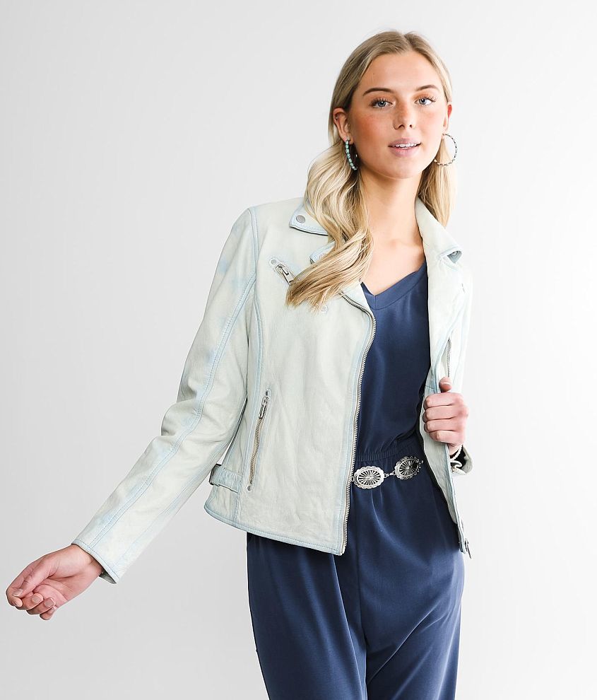 Sofia RF Leather Jacket, Off White – mauritiusleather