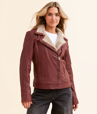Mauritius Jenja Sherpa Leather Jacket front view