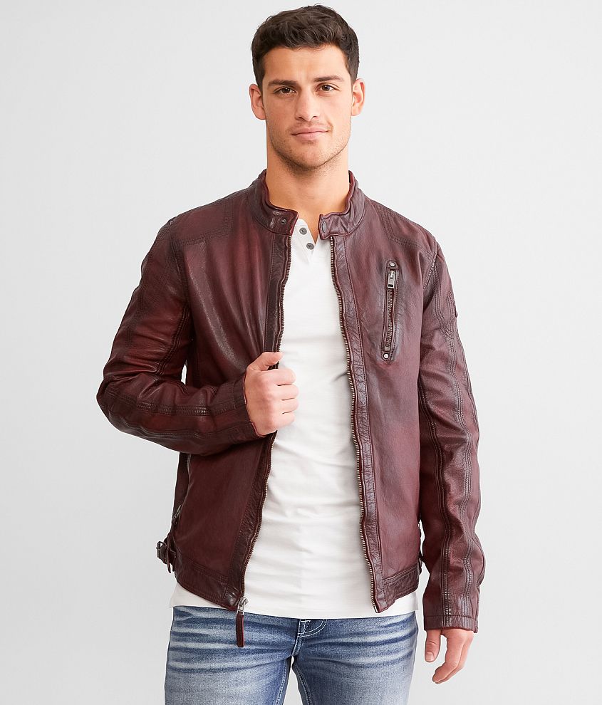 Mauritius Rakva Leather Jacket - Men's Coats/Jackets in Wine | Buckle