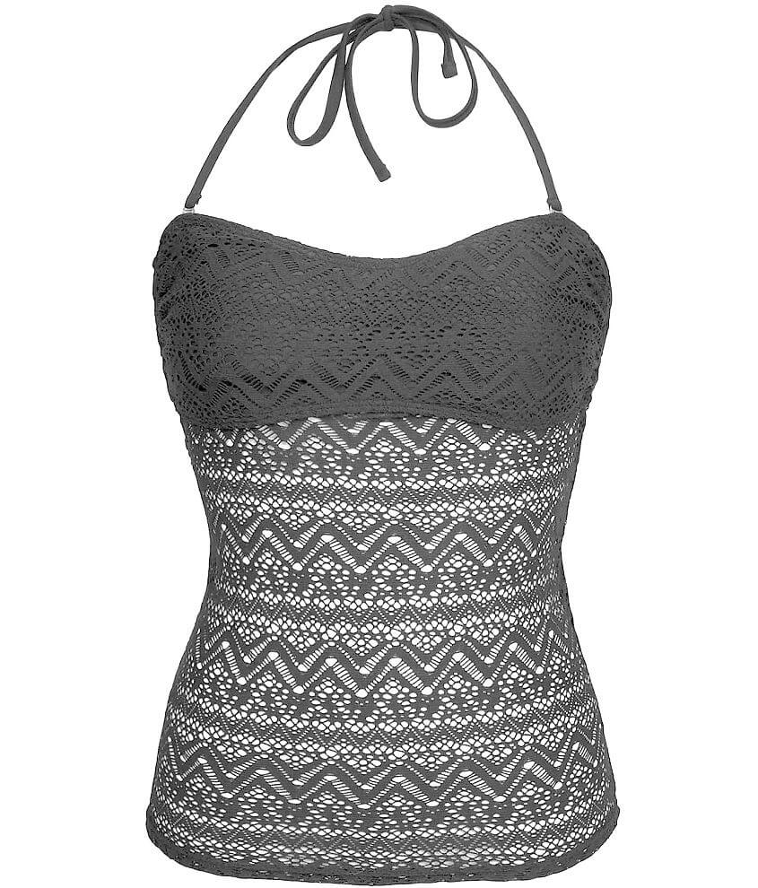 99 Degrees Sea Thru Swimwear Top Women's Swimwear in Black Buckle