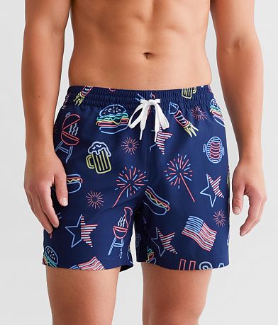 Chubbies The Patriotic Lights Stretch Swim Trunks front view