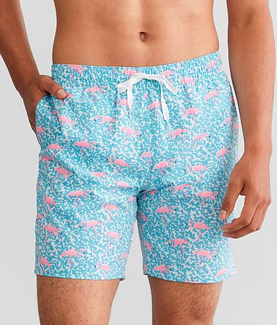Chubbies The Domingos Are Flamingos Stretch Swim Trunks front view