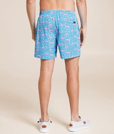 Chubbies The Domingos Are For Flamingos Stretch Swim Trunks back view