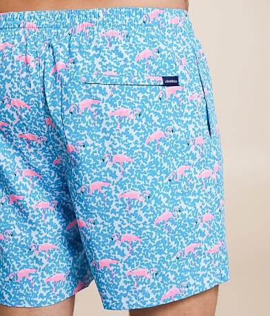 Chubbies The Domingos Are For Flamingos Stretch Swim Trunks back pocket view