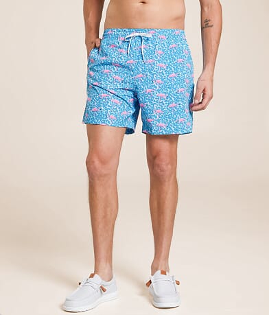 Chubbies The Domingos Are For Flamingos Stretch Swim Trunks front view
