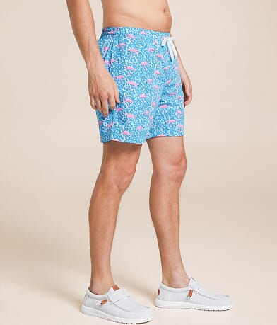 Chubbies The Domingos Are For Flamingos Stretch Swim Trunks full right side view